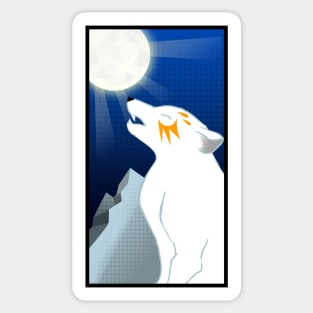 WOLF HOWLING TO THE MOON Sticker